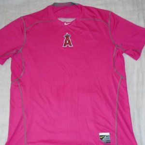 Nike Pro MLB Hypercool Breast Cancer Pink Los Angeles Angels Dri-Fit Shirt 2XL